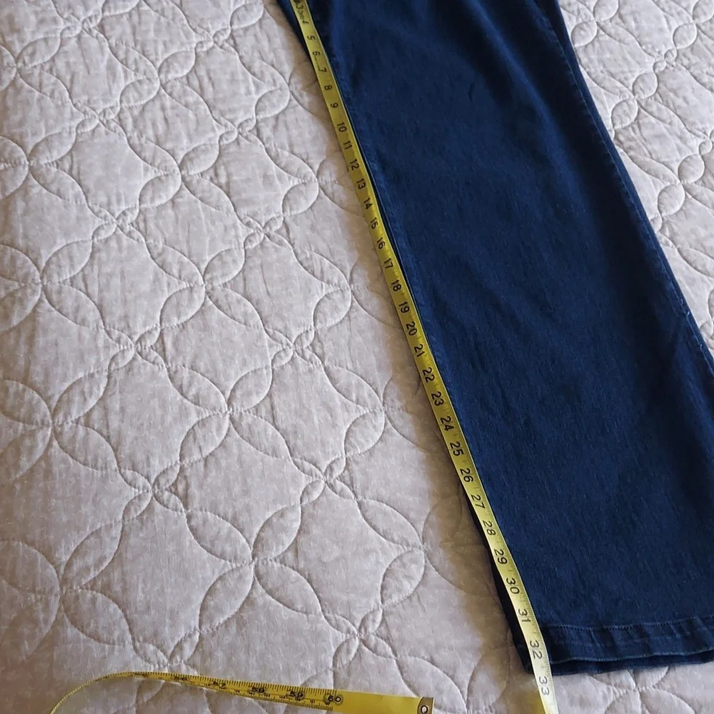 🚨SALE🚨 NYDJ Women's Dark Blue Teresa Wide Leg Jeans NWT - Picture 10 of 16